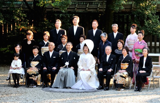 Japanese wedding in park