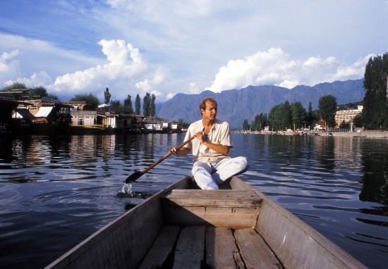 Carl på Dal Lake i Srinagar 
